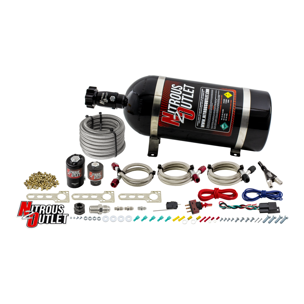 10-20 V6 Camaro EFI Single Nozzle System Gas/E85 5-55psi 35-200 HP 10lb Bottle N