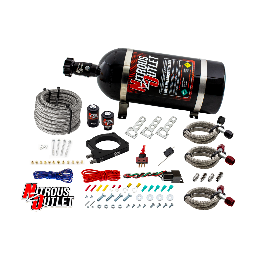 10-15 V6 Camaro Plate System Gas/E85 5-55psi 50-200 HP 12lb Bottle Nitrous Outle