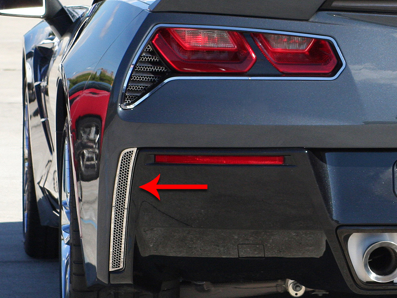 2014-2019 Chevrolet C7 Corvette, Rear Valance Vents, American Car Craft Rear Valance Vents Matrix Alumi-Steel Series 2pc