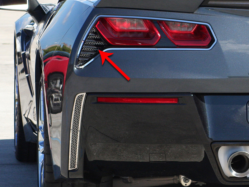 2014-2019 Chevrolet Z06/C7 Corvette/GS, Taillight Grilles, American Car Craft Taillight Grilles Matrix Alumi-Steel Series 2pc