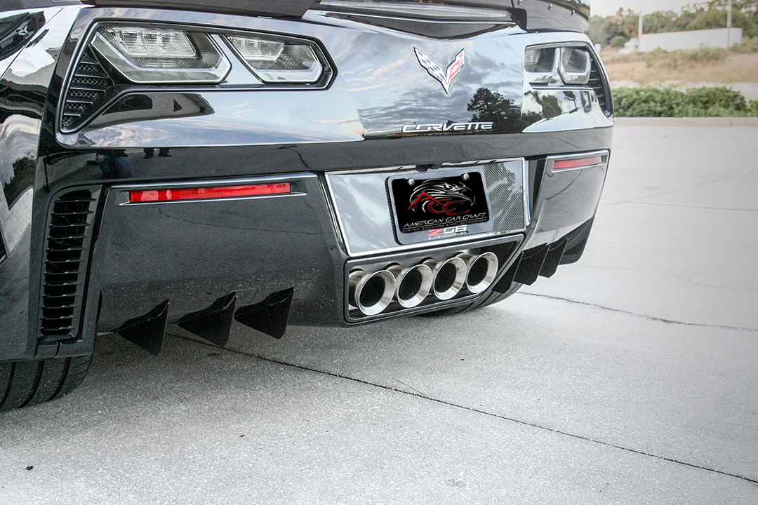 2014-2019 Chevrolet C7/Z06/GS Corvette, Rear Air Diffusers, American Car Craft Rear Air Diffusers Stainless 6pc w/Carbon Wrap Ma