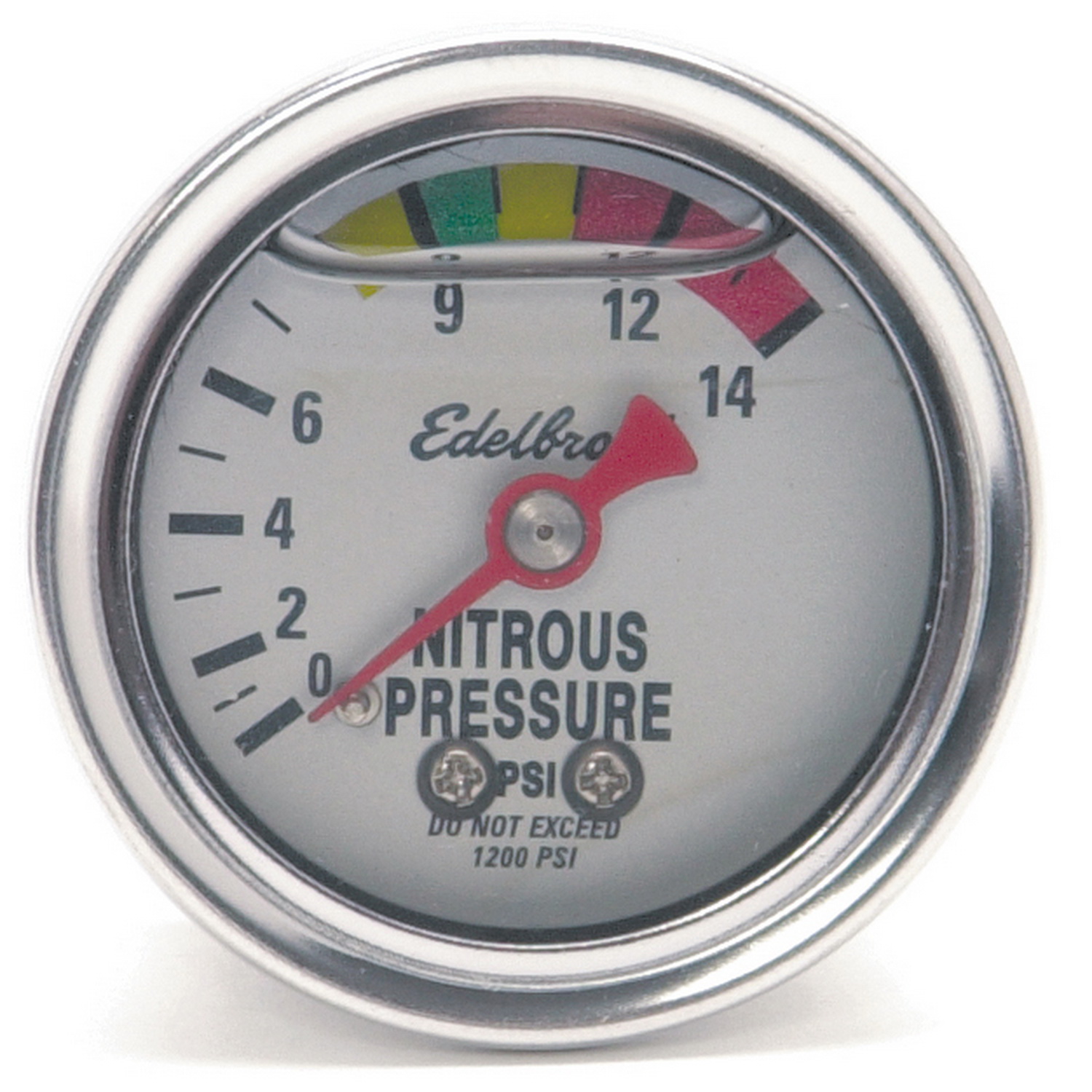 Edelbrock Nitrous Pres Gauge 1 1/2in. (0-1400 Psi) Glycerin-Filled, Part# 73801