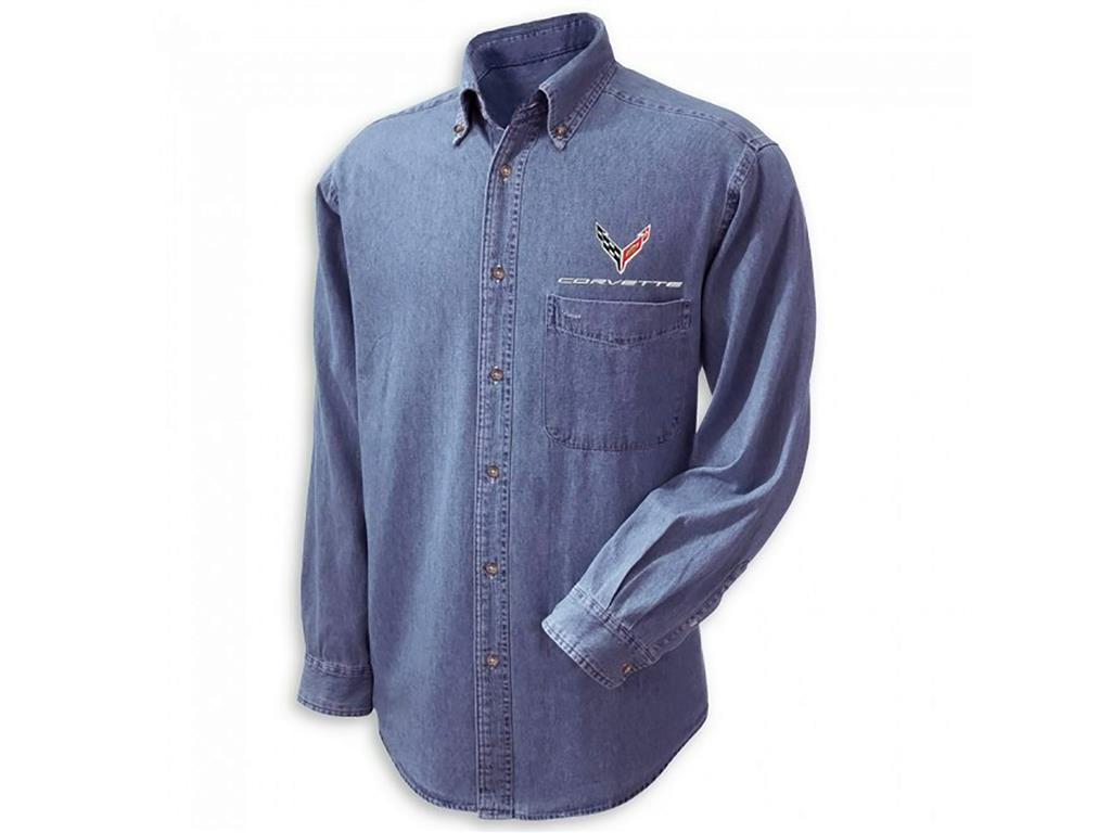 C8 Corvette Mens Denim Shirt *Specify Size*