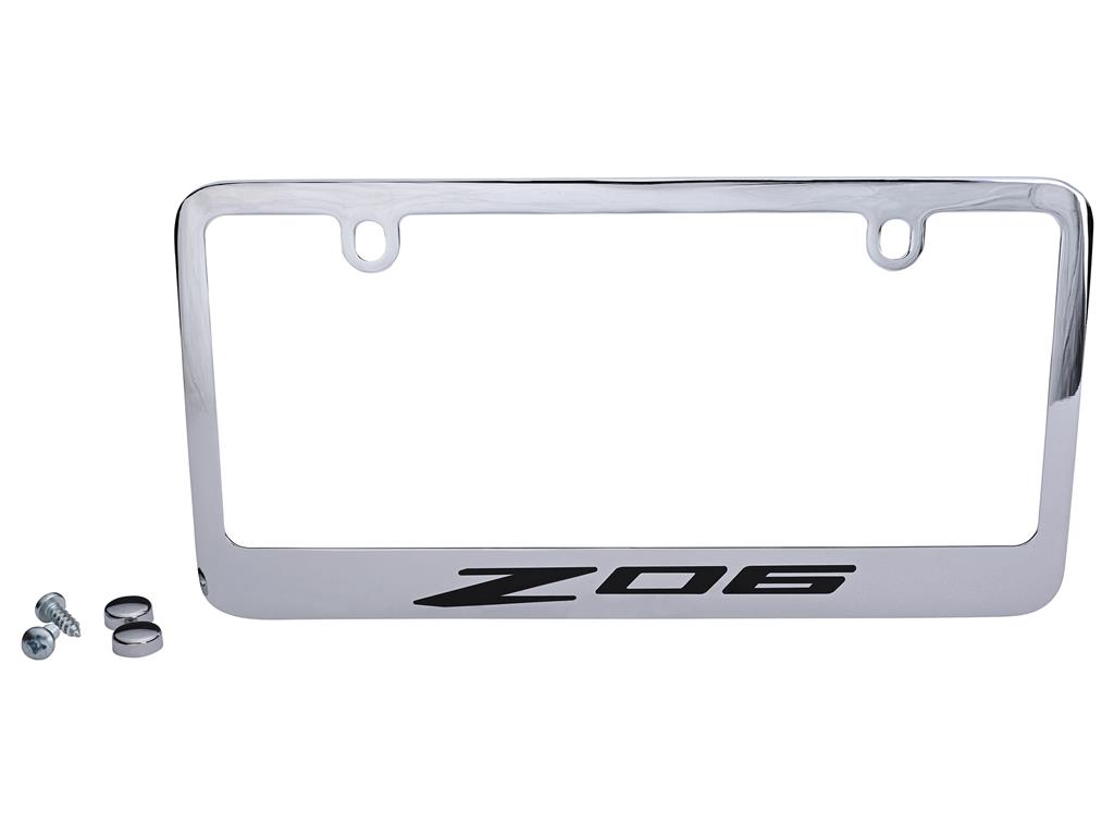 2023 License Plate Frame/ Bezel-C8 Z06 Logo-Chrome