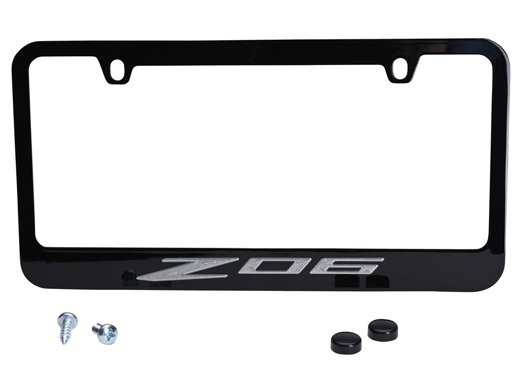 2023 License Plate Frame / Bezel-C8 Z06 Logo-Black