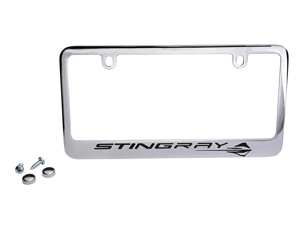 C8 Chrome Stingray License Plate Frame Bezel