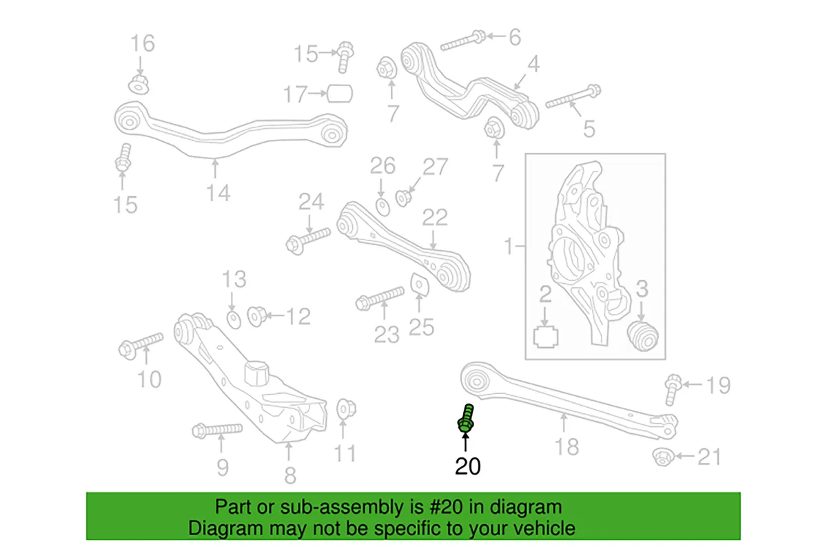 C5 1997-2004 Chevrolet Corvette Bolt. Steering Gear & Upper Control Arm - General Motors