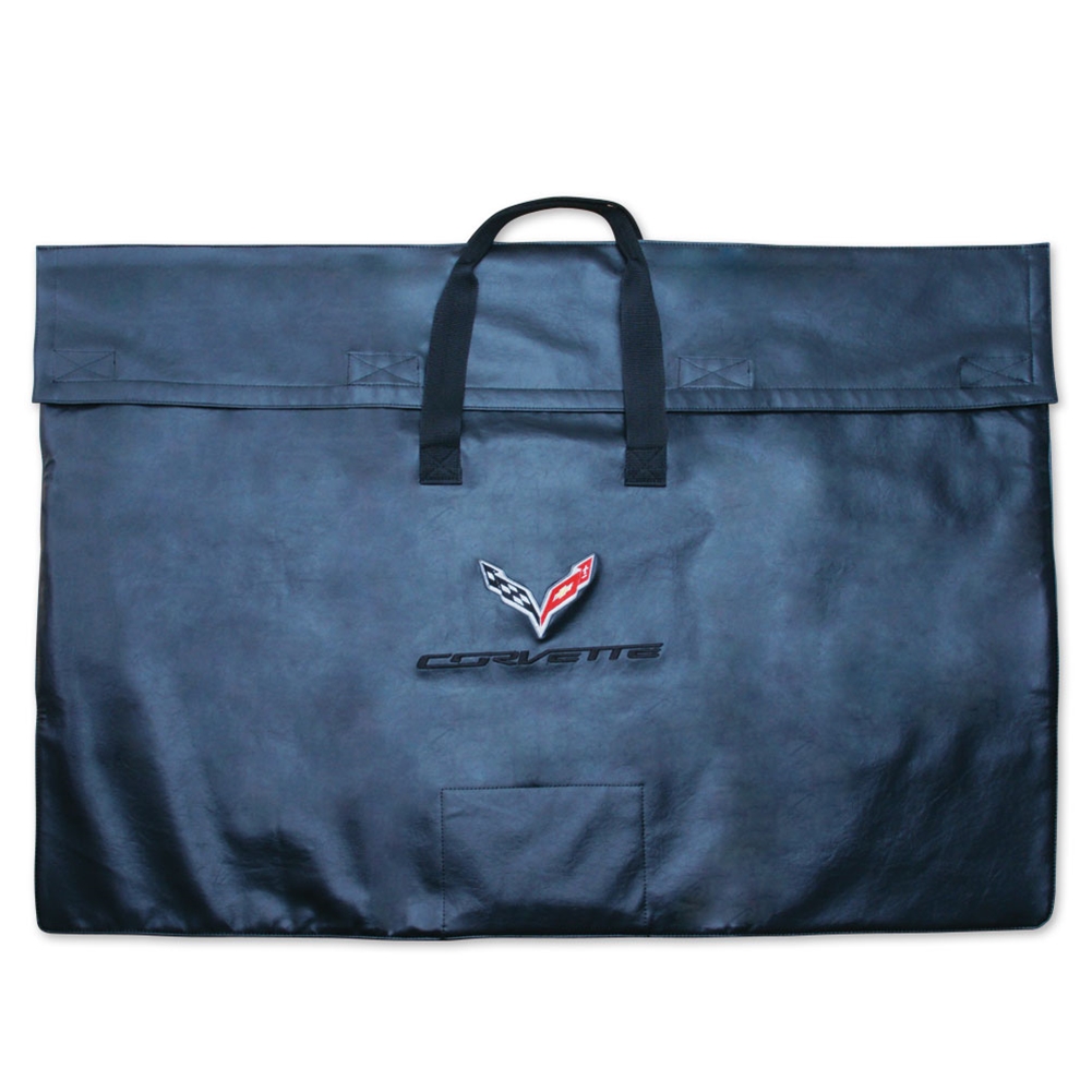 2014+ C7 Corvette Stingray Roof Panel Storage Bag with C7 Cross Flags Logo