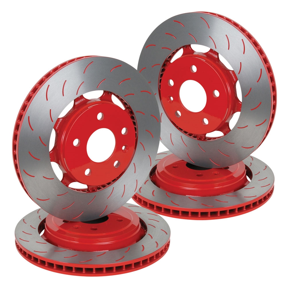 2014 C7 Corvette Z51 Powder Coated Brake Rotors : Red Set of 4 Rotors