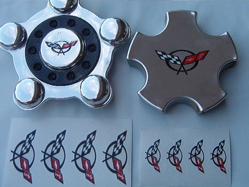 C5 1997-04 Corvette Wheel Center Cap Decal Set, 97-99 or 00-04 sizes