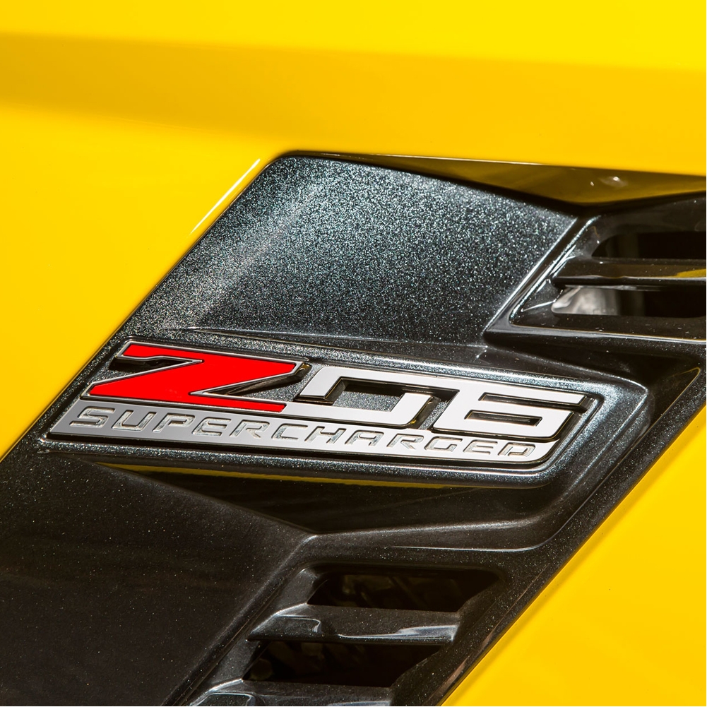 C7 Z06 Corvette Stingray Supercharged Z06 Fender Emblem, RIGHT Side