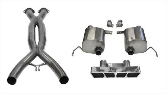 2.75 Inch Valve-Back Xtreme Plus Exhaust w/X-Pipe Dual Rear Exit Polygon 14-Present Chevy C7 Corvette Plus Grand Sport 6.2L V8 S