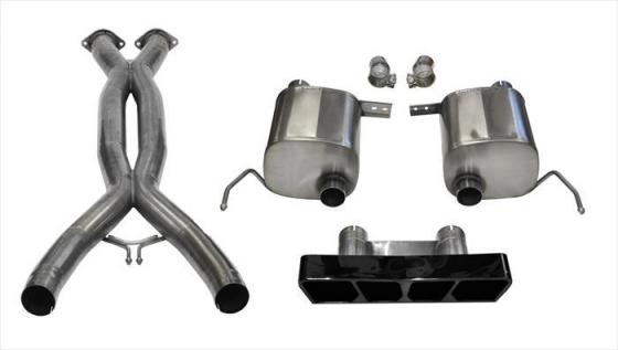 2.75 Inch Valve-Back Sport Exhaust w/X-Pipe Dual Rear Exit Polygon 14-Present Chevy C7 Corvette Plus Grand Sport 6.2L V8 Stainle