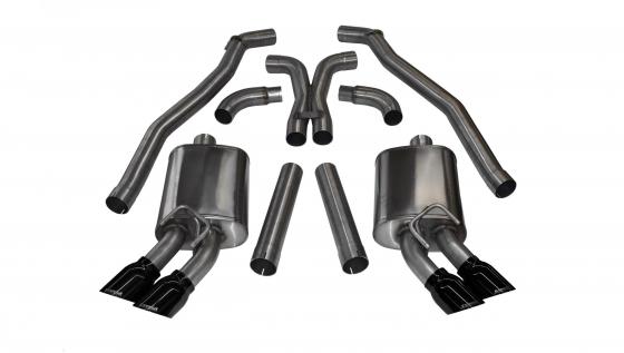 3.0 Inch Cat-Back Plus X-Pipe Sport Exhaust Dual Rear Exit 4.0 Inch 12-15 Chevrolet Camaro ZL1 Coupe 6.2L V8 Stainless Steel Cor