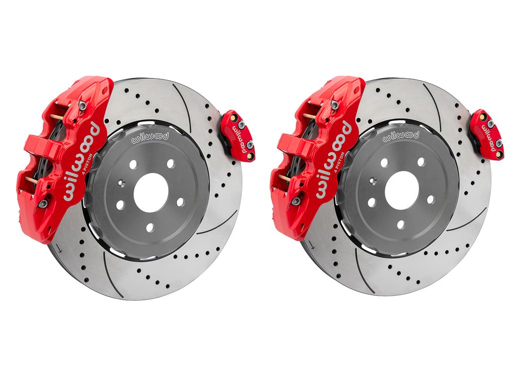 C8 Corvette 20-25 Wilwood Aero4 Rear Brakes -15" Drilled & Slotted Rotors - clone