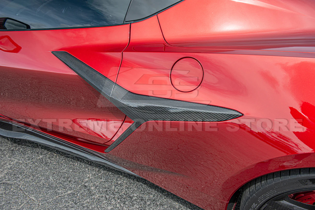 Corvette C8 Z06 Side Fender Vent Door Garnish Boomerangs, side vent trim