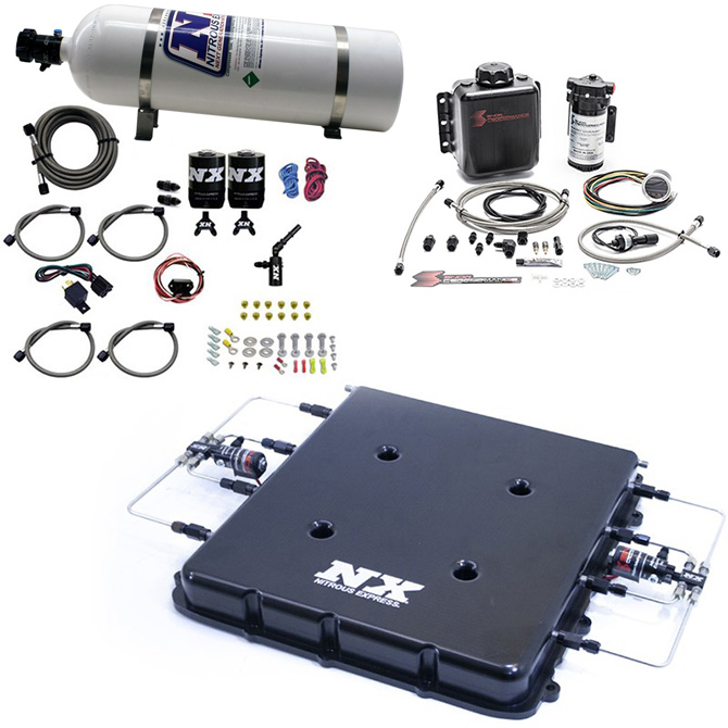 Nitrous Express, Nitrous/Water Methanol System w/Billet LT4 Engine Supercharger Lid w/ 15 LB Bottle