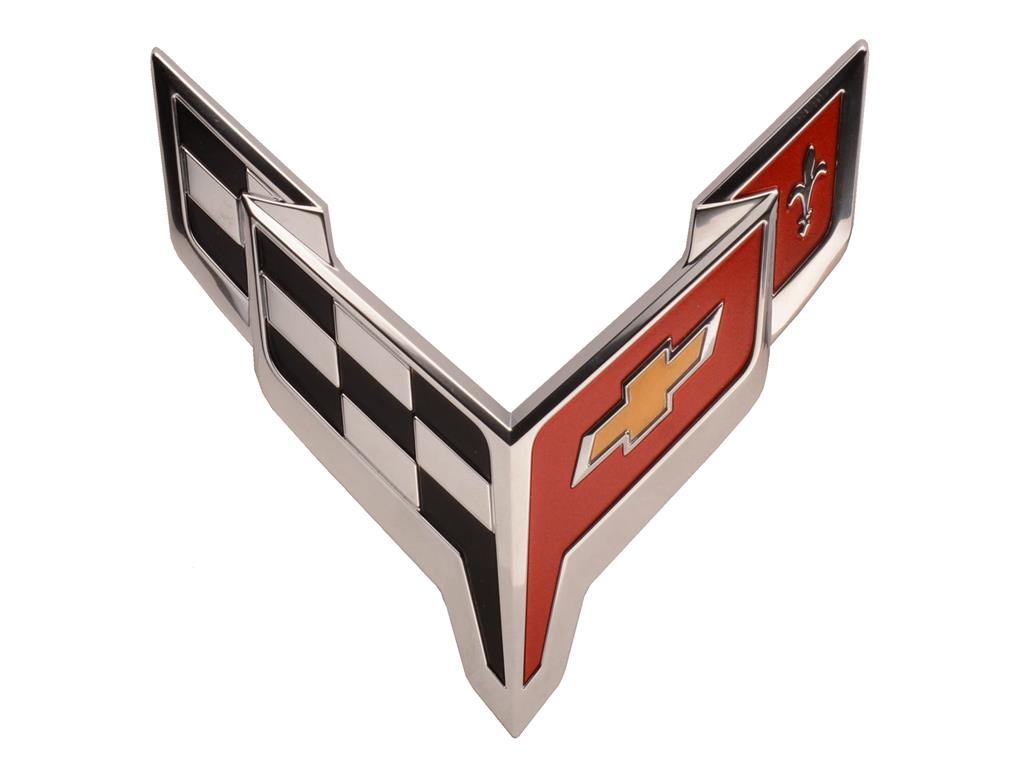 2020-2025 C8 Corvette Satin Chrome Front Hood Emblem