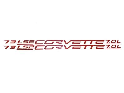 05-13 Corvette C6 and Z06 2005-13 LS2 / LS3 / LS7 Fuel Rail Decal Package w/ Corvette Script