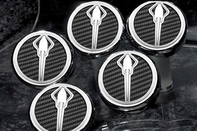 C7 Corvette 14-19 Engine Cap Cover - Slotted Carbon Fiber - Set Of 5 - With Automatic Transmission