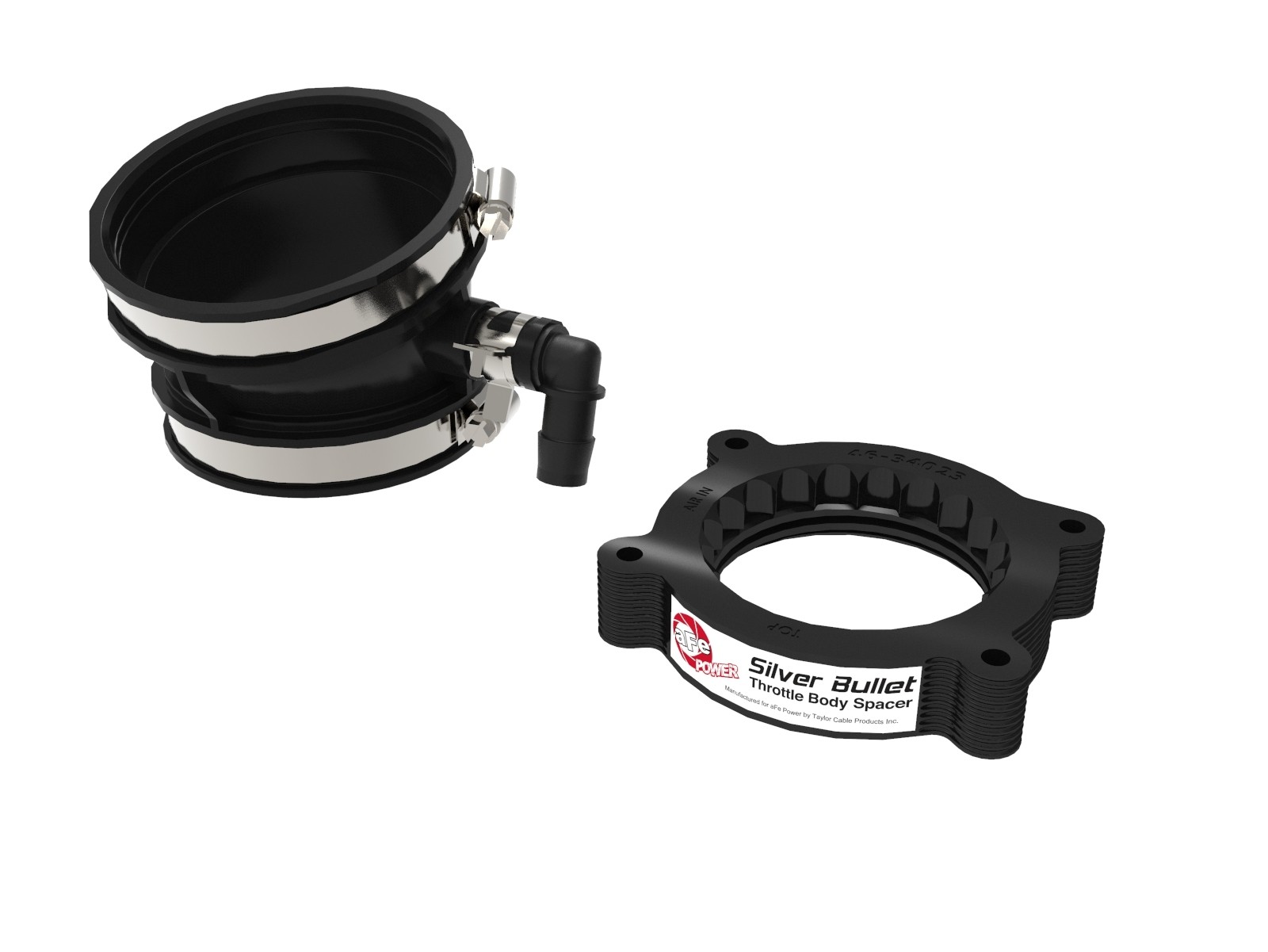 C8 Corvette 2020 + AFE Performance Silver Bullet Throttle Body Spacer - Black For Factory Intake