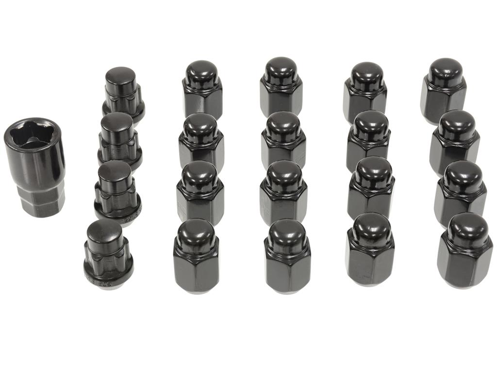 C5, C6, C7 Corvette 1997-2019 BLACK Wheel Lug Nuts Kit, Set of 20, M12-1.50