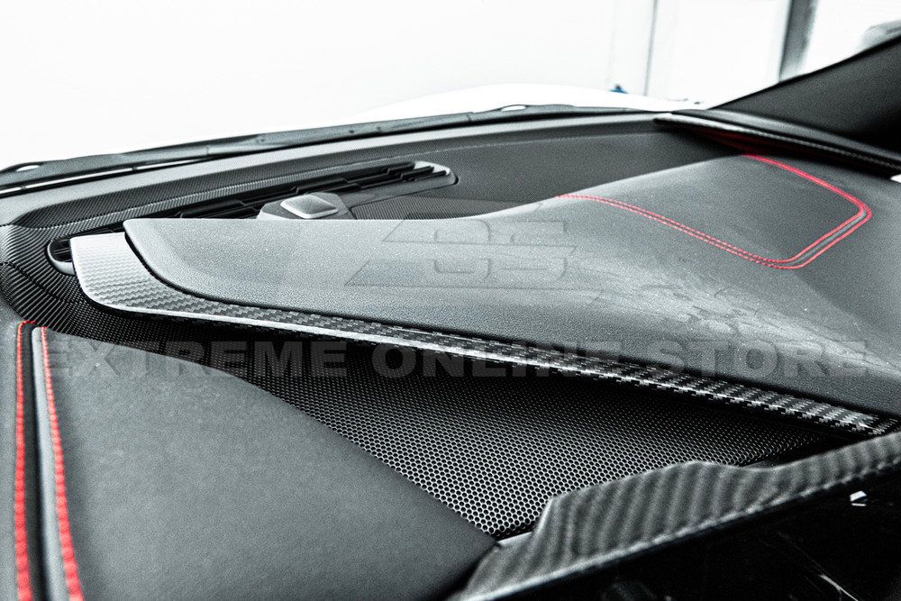 20-25+ C8 Corvette Carbon Fiber Upper Dash Trim Overlay 3-Piece Kit - EOS