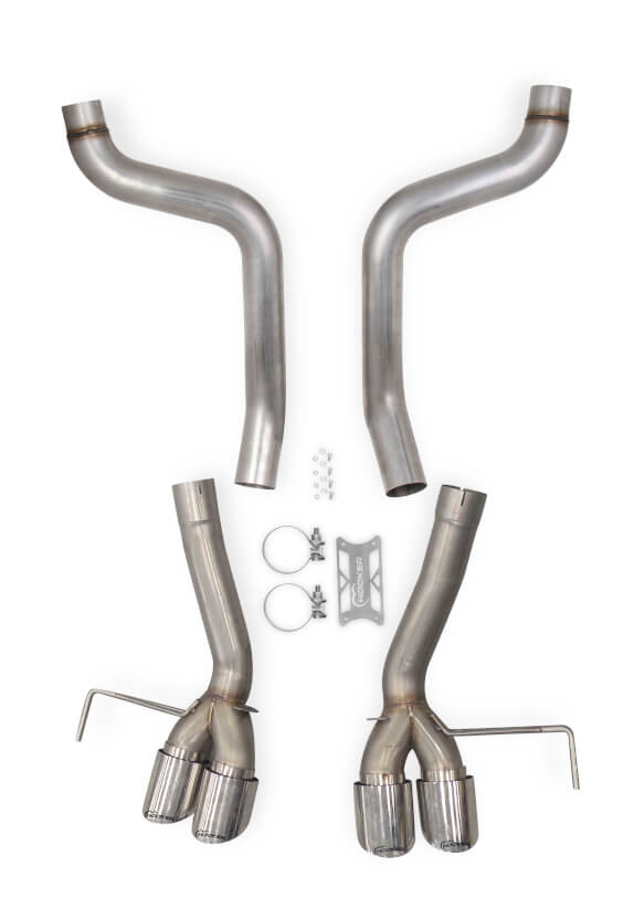 C7 Corvette C7 Z06 AXLE BACK EXHAUST W/O Mufflers, Hooker BlackHeart 304 Stainless Steel