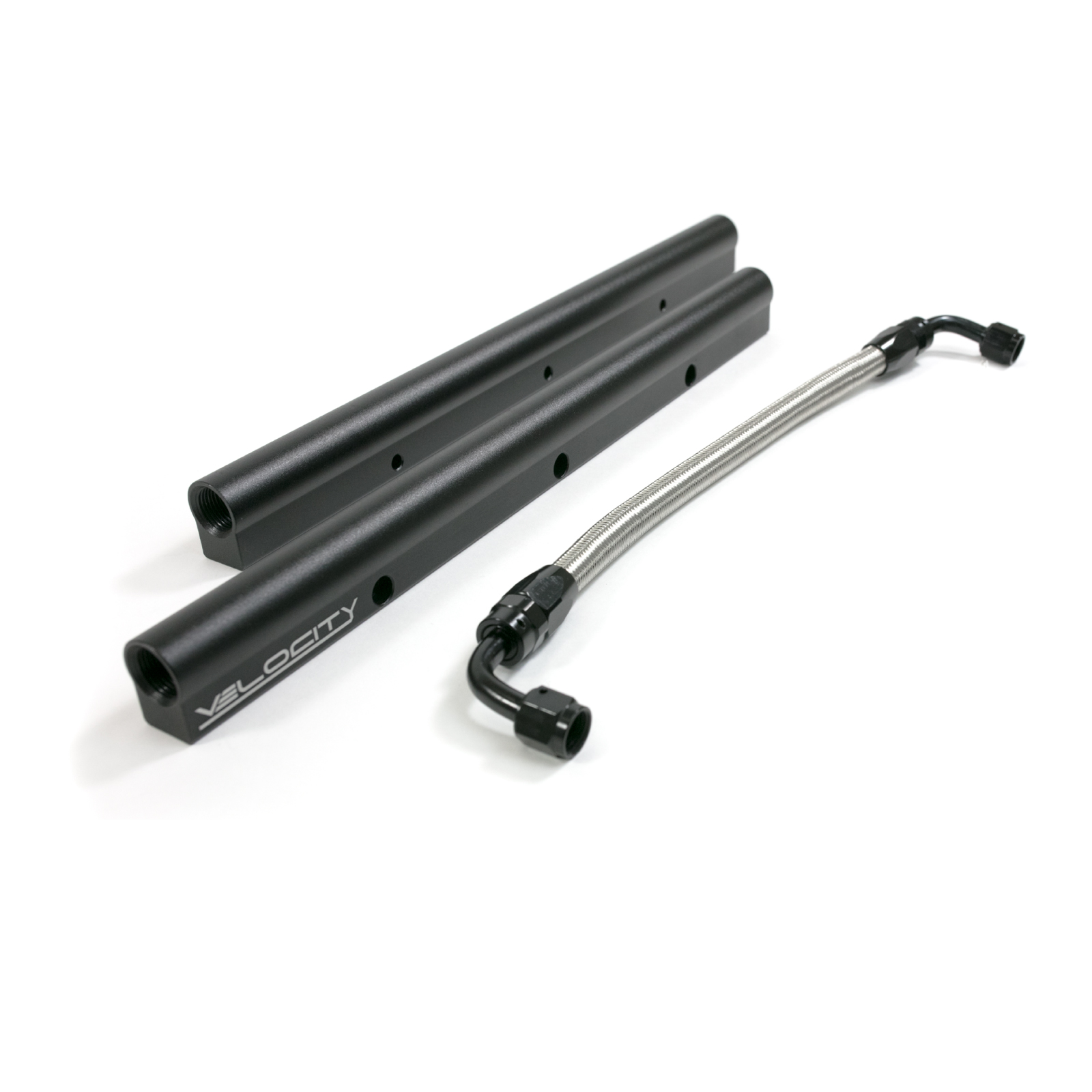 GM LS7 TSP Velocity Black Billet Aluminum Fuel Rails w/ Crossover Pipe