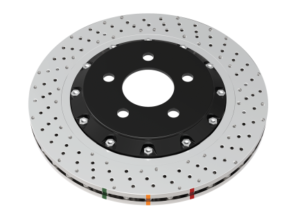 DBA 2020+ Chevrolet Corvette C8 Z51 Front Cross Drilled & Dimpled 5000 Series Rotor w/ NAS Nuts