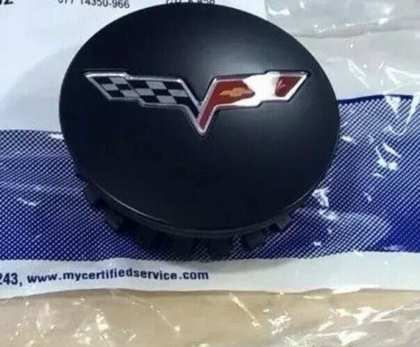 2012-13 Style GM OEM C6 Corvette Wheel Center Cap, Satin Black Finish