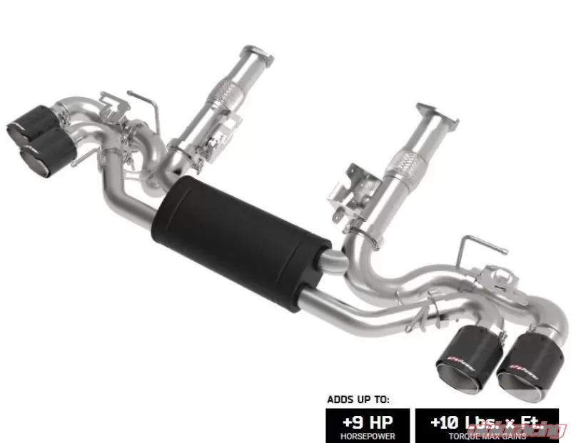 aFe POWER Mach 304 Stainless Catback Exhaust w/ Carbon Muffler (w/ NPP) Chevrolet Corvette C8 V8 6.2L 2020-2023