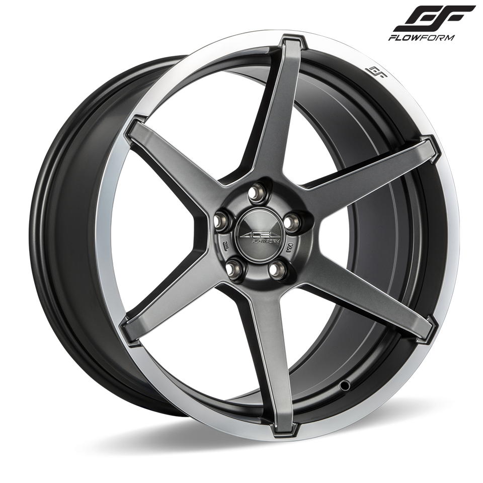 C7 Corvette Z06 Ace Alloy AFF06 Wheel Set of 4, 2x 19" x 10" and 2x 20" x 12" Titanium Machined Lip Milled