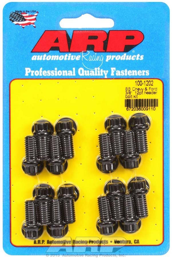 ARP 100-1202 Header Bolt Kit - 12pt. 3/8 x .750 UHL (16)