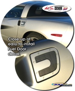 C6 Corvette Precut Simulated Carbon Fiber Style Fuel Door Decal 2