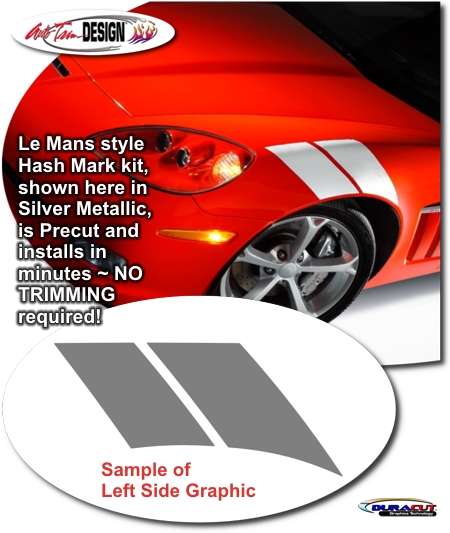 C6 Corvette Precut Le Mans Style Fender Hash Mark Kit