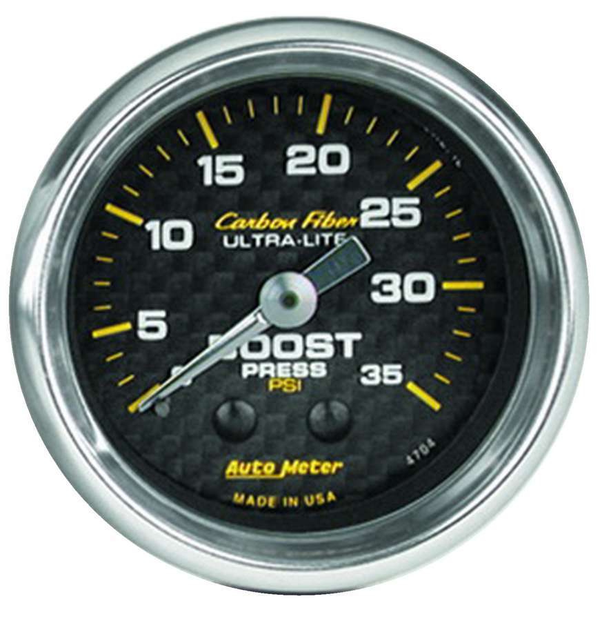 Auto Meter, Boost Gauge, Carbon Fiber, 035 psi, Mechanical, Analog, 21