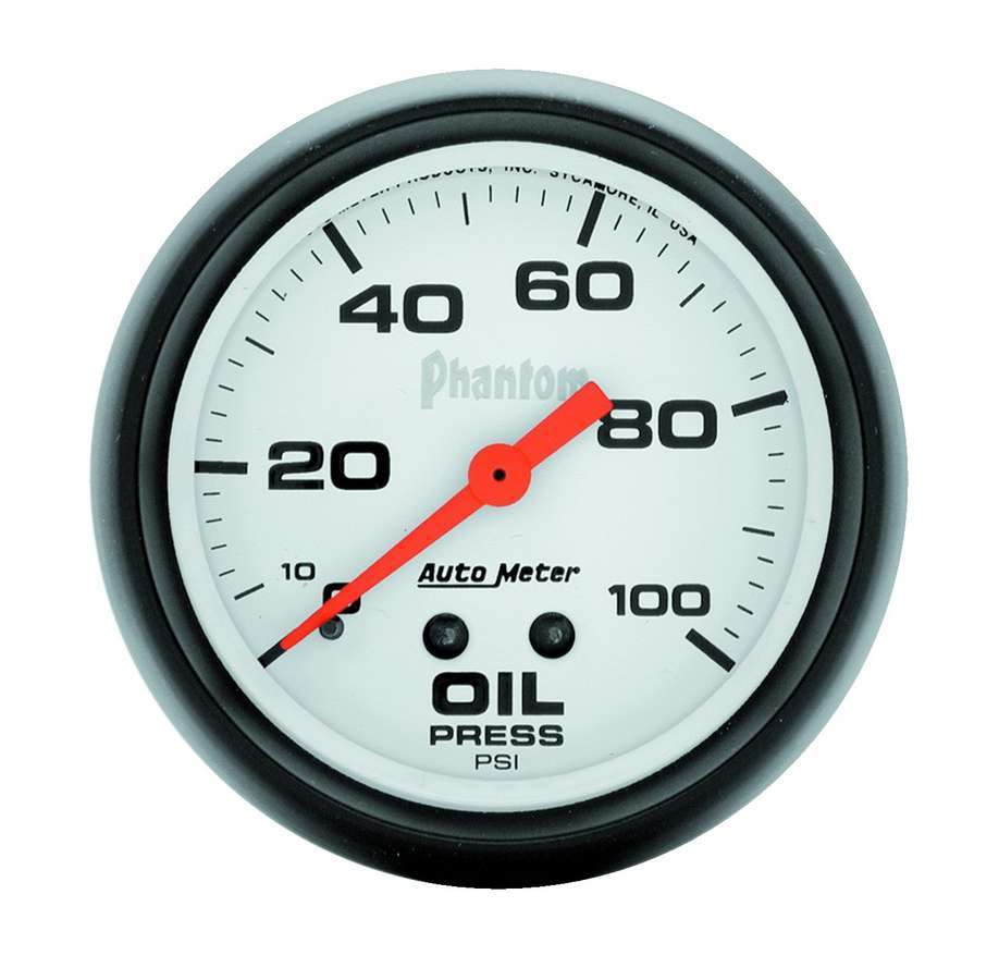 Auto Meter, Oil Pressure Gauge, Phantom, 0100 psi, Mechanical, Analog,