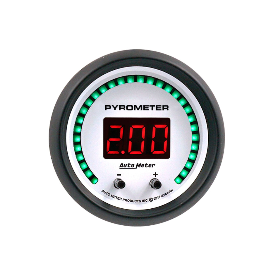 Auto Meter EGT Gauge, Phantom Elite, Digital, Electric, 0-2000 Degree F, 2-1/16 in, White Face, Each