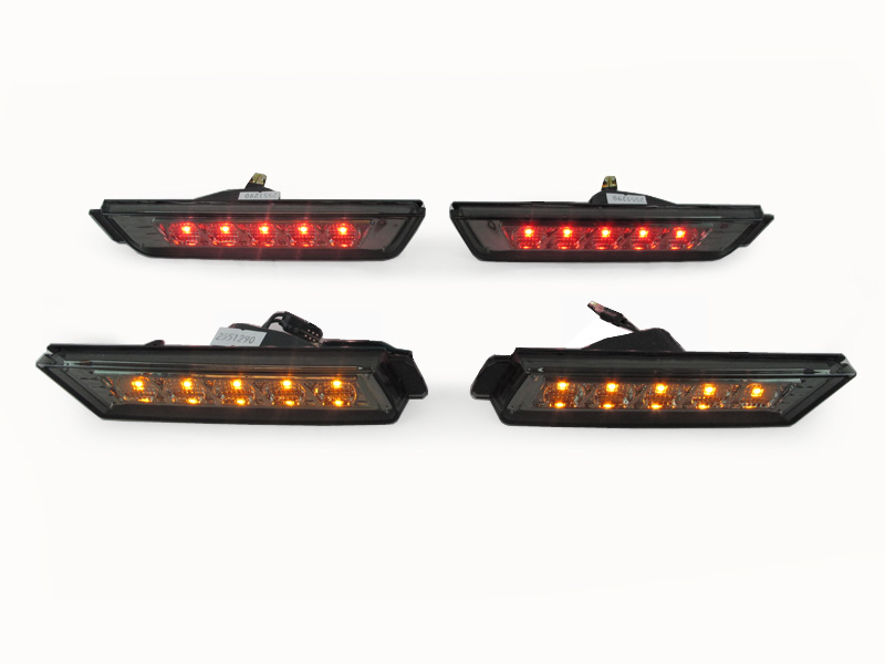 2010-2015 Chevrolet Camaro Front / Rear Crystal Side Bumper LED Side Marker Lights with Bulbs