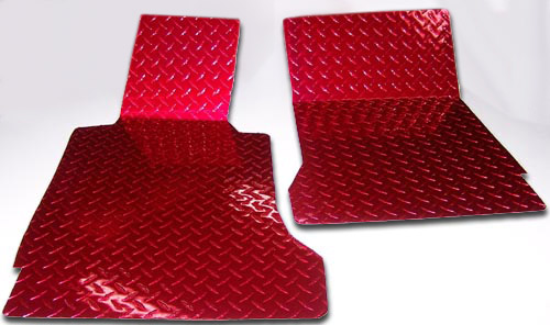 C6 Corvette Red Diamond Plate Floor Mats