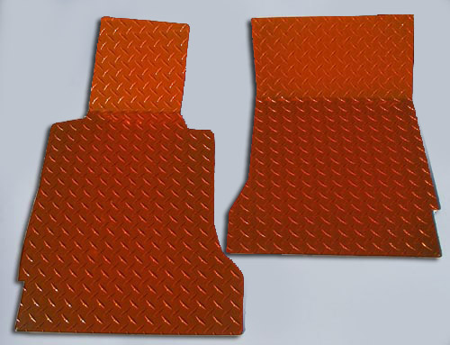 C6 Corvette Orange Diamond Plate Floor Mats