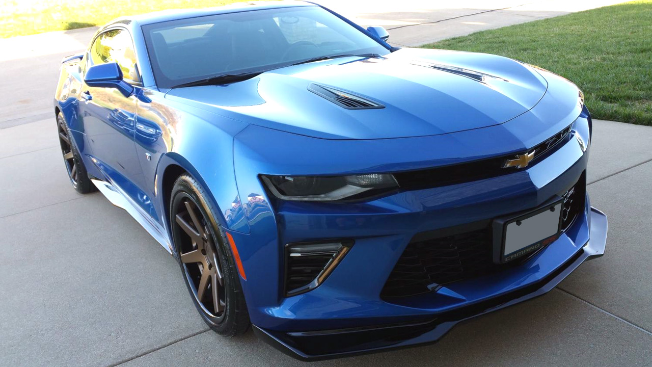 2016-Up Camaro,  ZL1 Front Splitter for Camaro SS,  Gloss Black