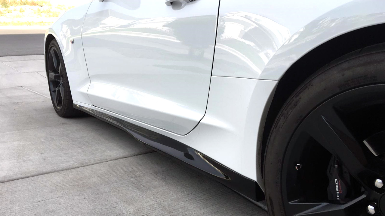 2016-Up Camaro,  ZL1 Side Skirt set,  Gloss Black