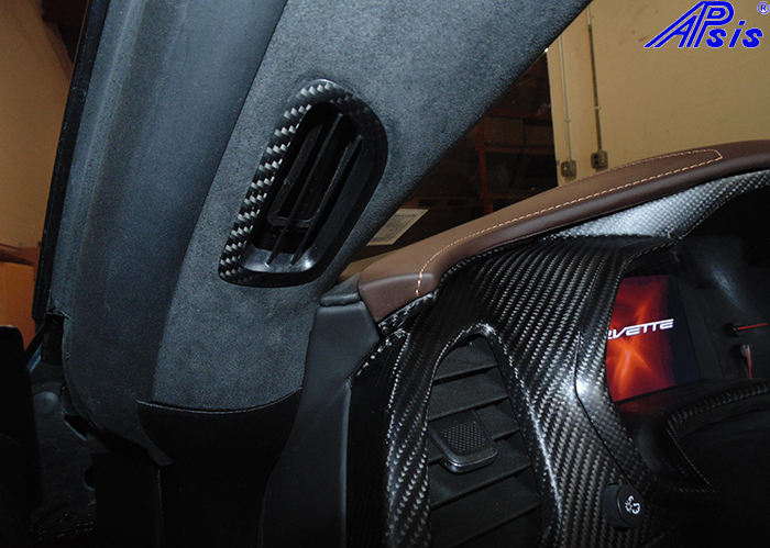 C7 Corvette 14-19 Laminated Carbon Fiber A-Pillar Air Vent, 2 pcs/set $288.00, C