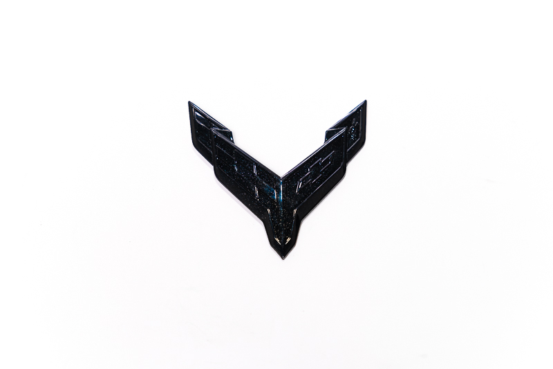 C8 Corvette Stealth Hood Emblem - Carbon Flash