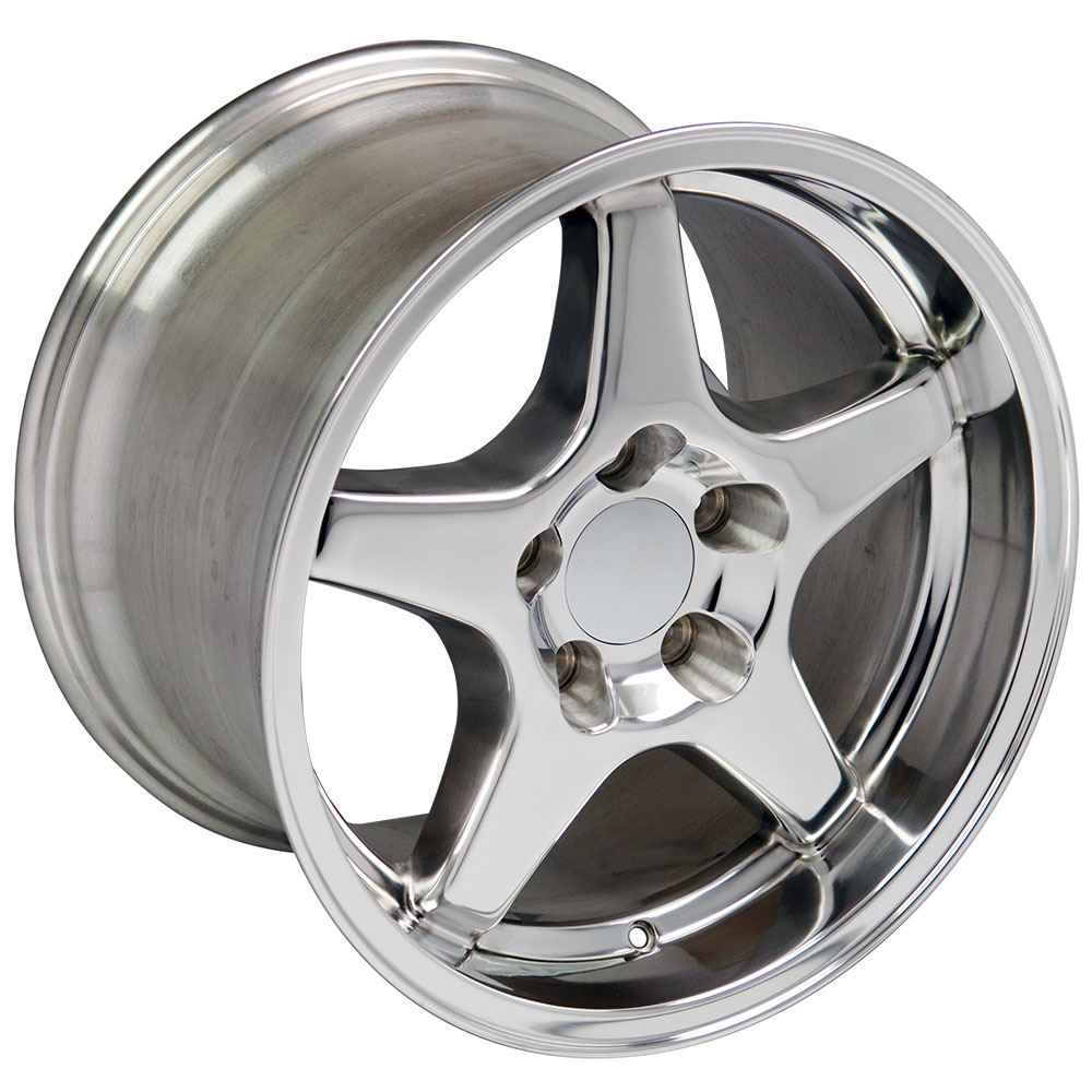 17" Replica Wheel fits Chevy Corvette,  CV01 Polished 17x11