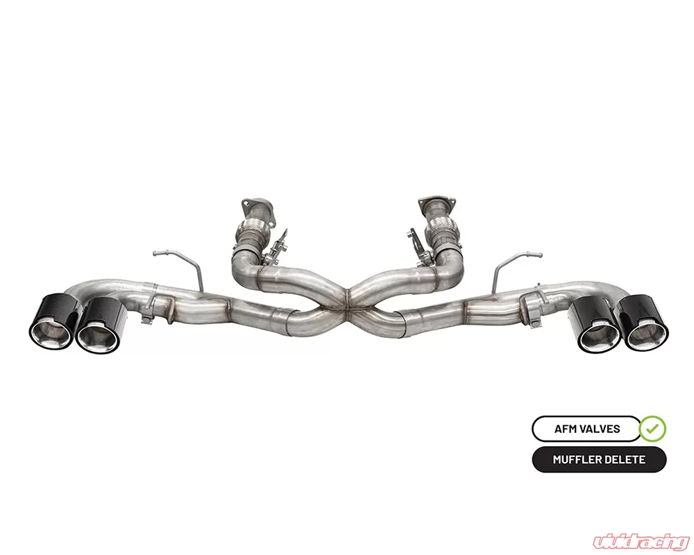 Corsa 3" Valved Catback w/ 4.5" Carbon Fiber Polished Tips Chevrolet Corvette C8 2020-2024