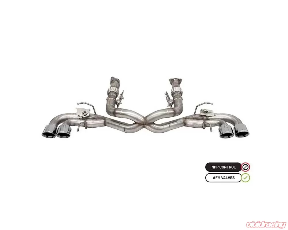 Corsa 3.0" Catback Exhaust w/AFM Valve and Polished 4.5" Black Tips Chevrolet Corvette C8 6.2L V8 2020-2024