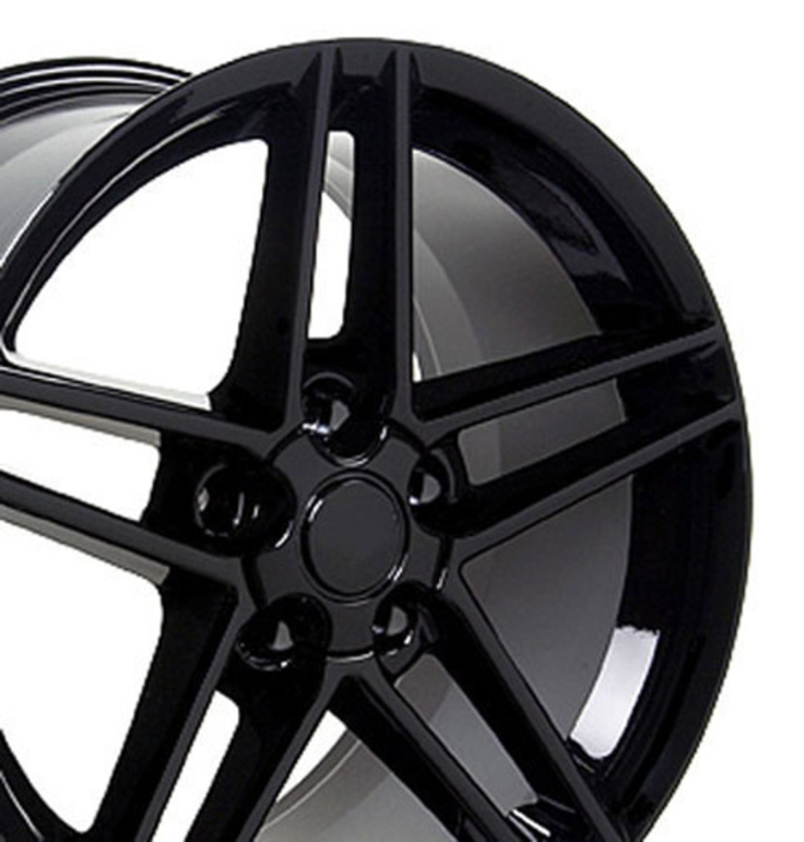 C6 Corvette Z06 Style Wheels 18x9.5 Black Fitment for C5/C6 Corvette, Pair with Black Lugs